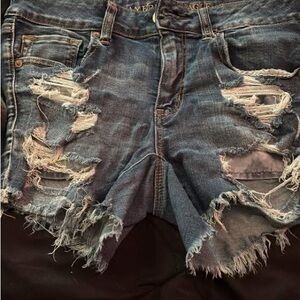 American Eagle Outfitters Distressed Blue Jean Shorts